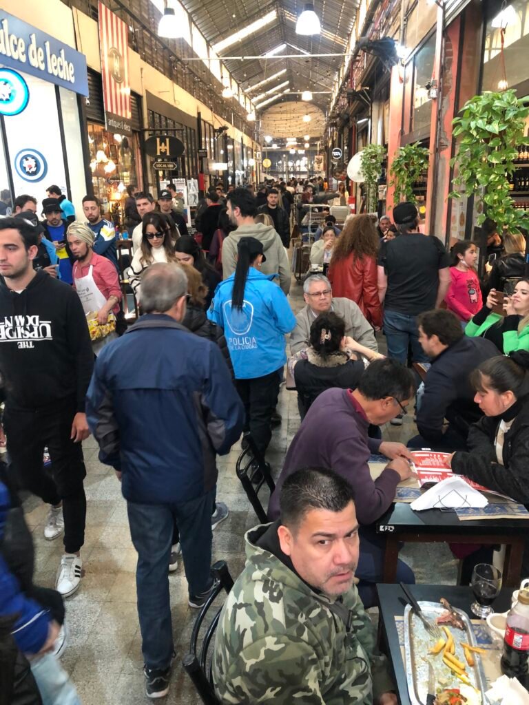 Crowd in San Telmo Market on Sundays