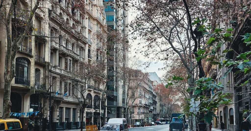 Charming street view in Buenos Aires showcasing classic architecture.