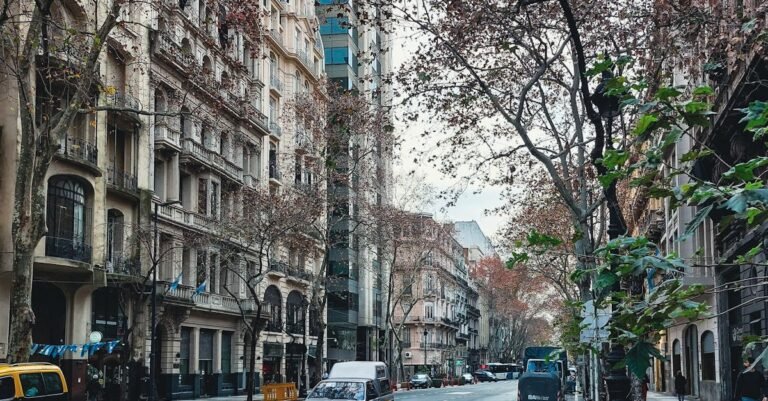 Charming street view in Buenos Aires showcasing classic architecture.